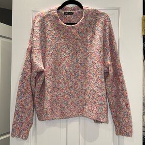 SHEIN Rainbow knit crew neck knit sweater - size L
